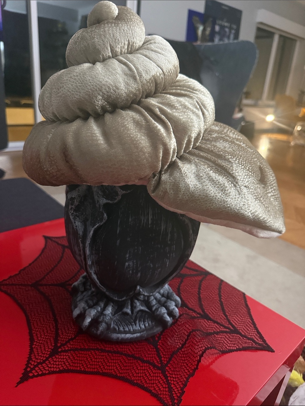 Gold Velvet Hat Bun Snail Wrap - Women Accessory
